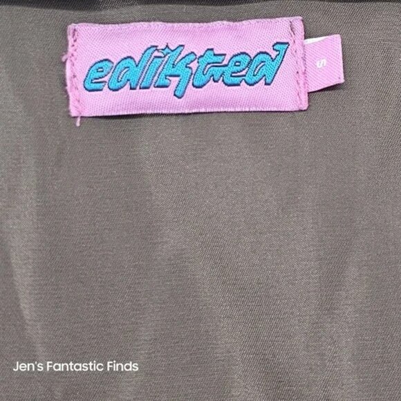 Edikted Checkerboard Puffer Jacket Womens Size S Brown & Beige Zipper Closure - Picture 4 of 9